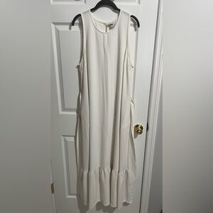 White Maxi Dress with Belt